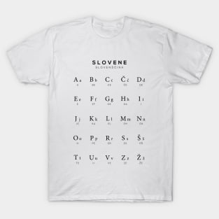 Slovene Alphabet Chart - White T-Shirt